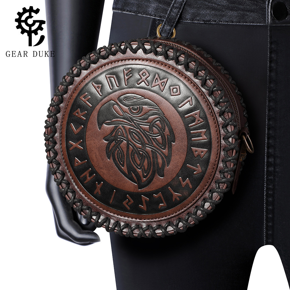 Medieval Viking Belt Woven Coin Purse Knight Embossed Waist Bag ddmymoon