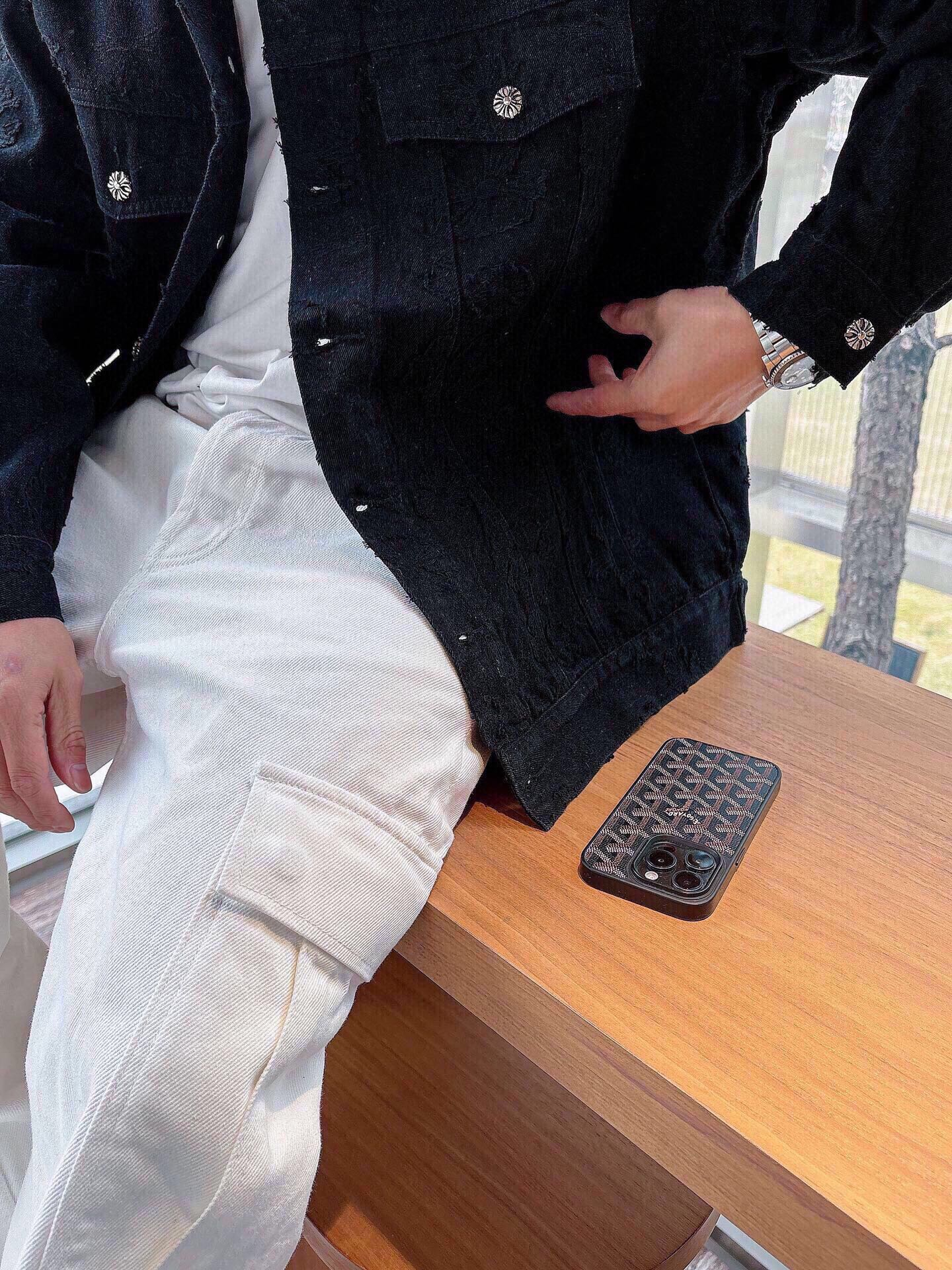 Ch0me Hearts Brand Denim jacket outdoor mens and womens designer brand luxury gift Valentines Fathers Christmas.M178