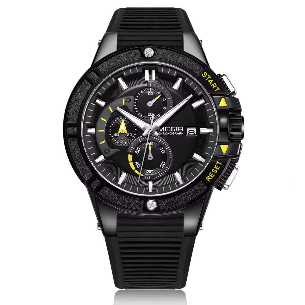 MEGIR Men's Sports Chronograph Quartz Watch - 47mm Silicone Strap, Waterproof, Luminous - Bulk Wholesale Watch