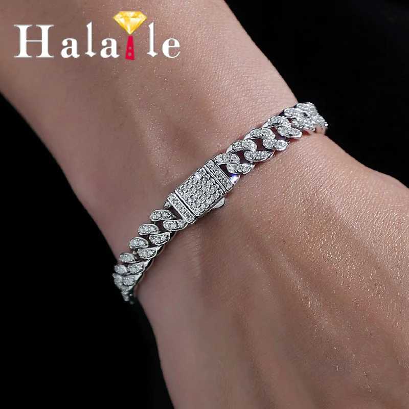 925 Sterling Silver Cuban Bracelet with GRA Hiphop Cuban Chain Fine Jewelry for Men and Women Gift W250728