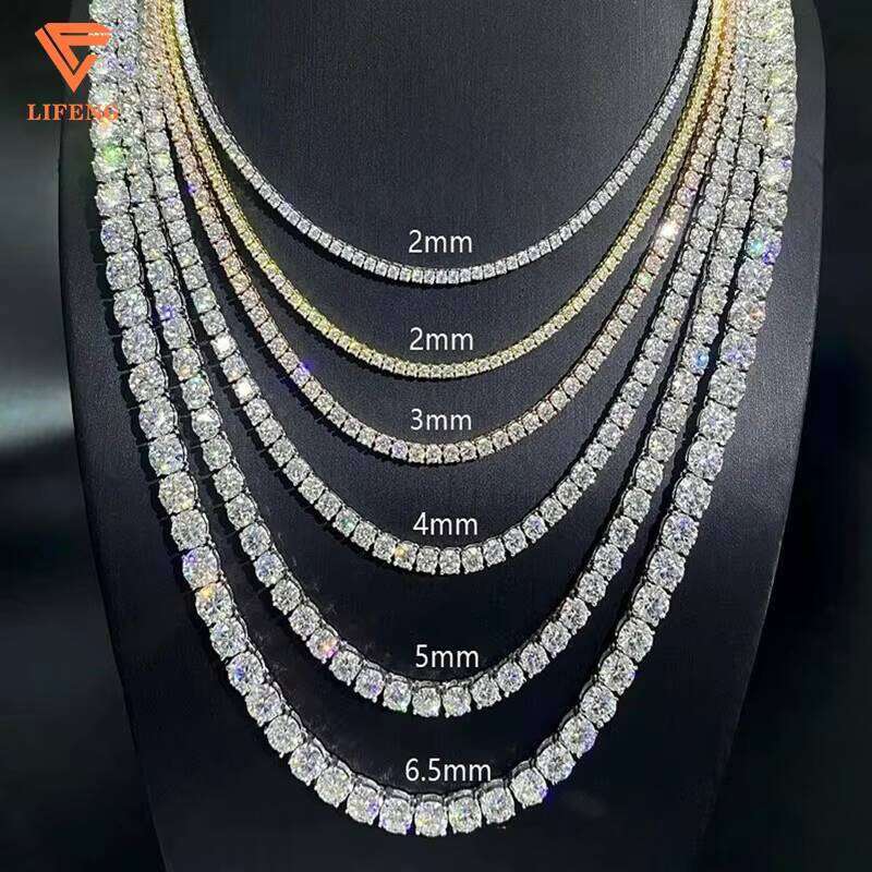 Fashion Jewelry Good Price Baguette Tennis Necklace Bling Dia VVS Moissanite Chain for Men and Women