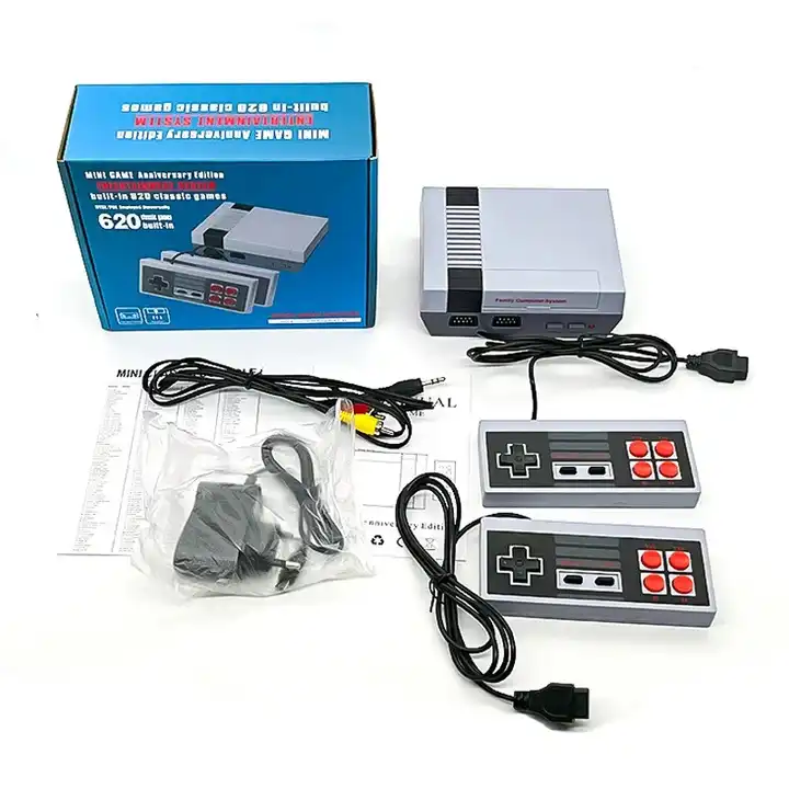 NES 620 Hot Original Handheld Home Game With Built-in Dual Connection TV and Classic FC Games Red and White Video Game Console