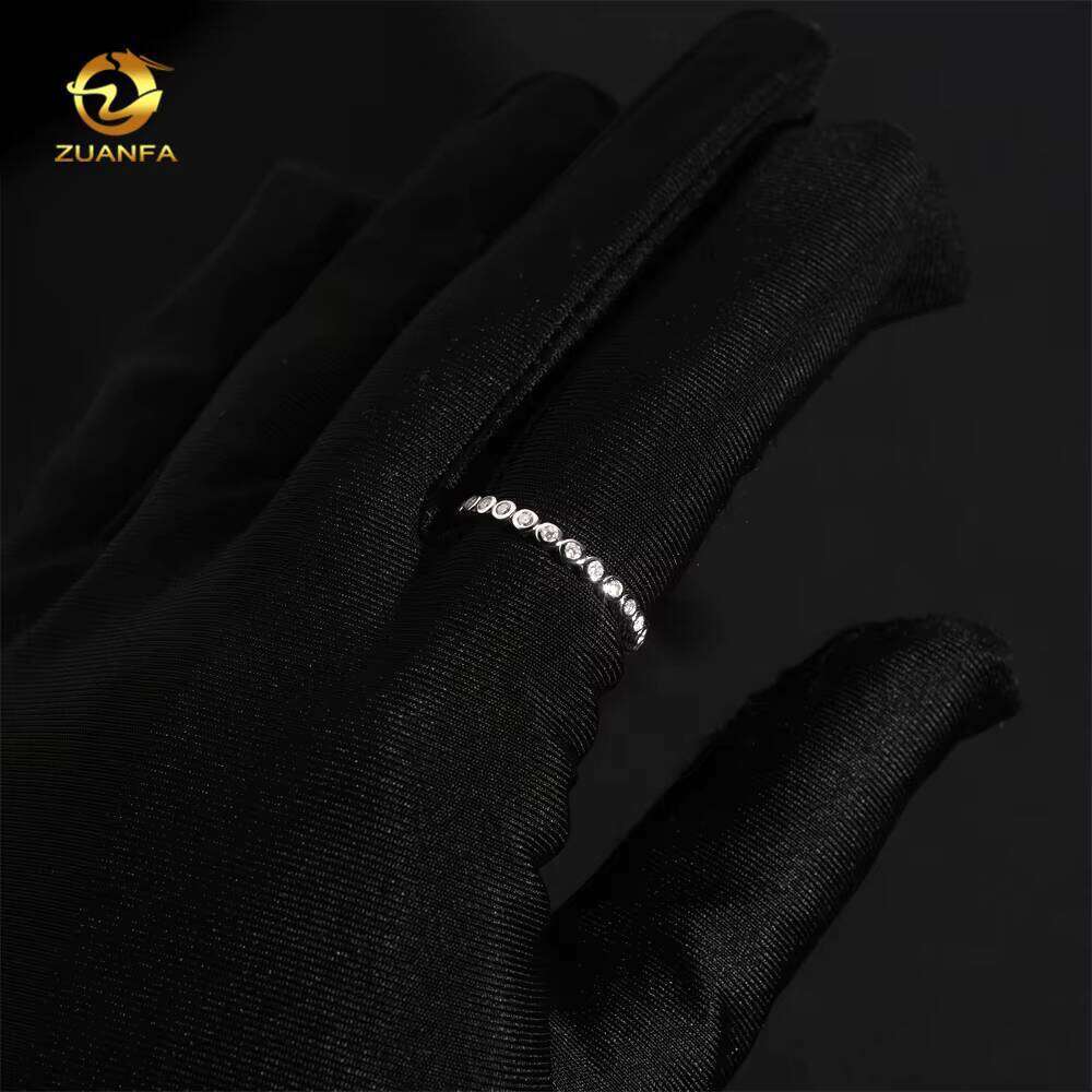 Bezel Set Eternity Pass Dia Tester Real Ring 1.7mm Band RingCustom Moissanite Rings