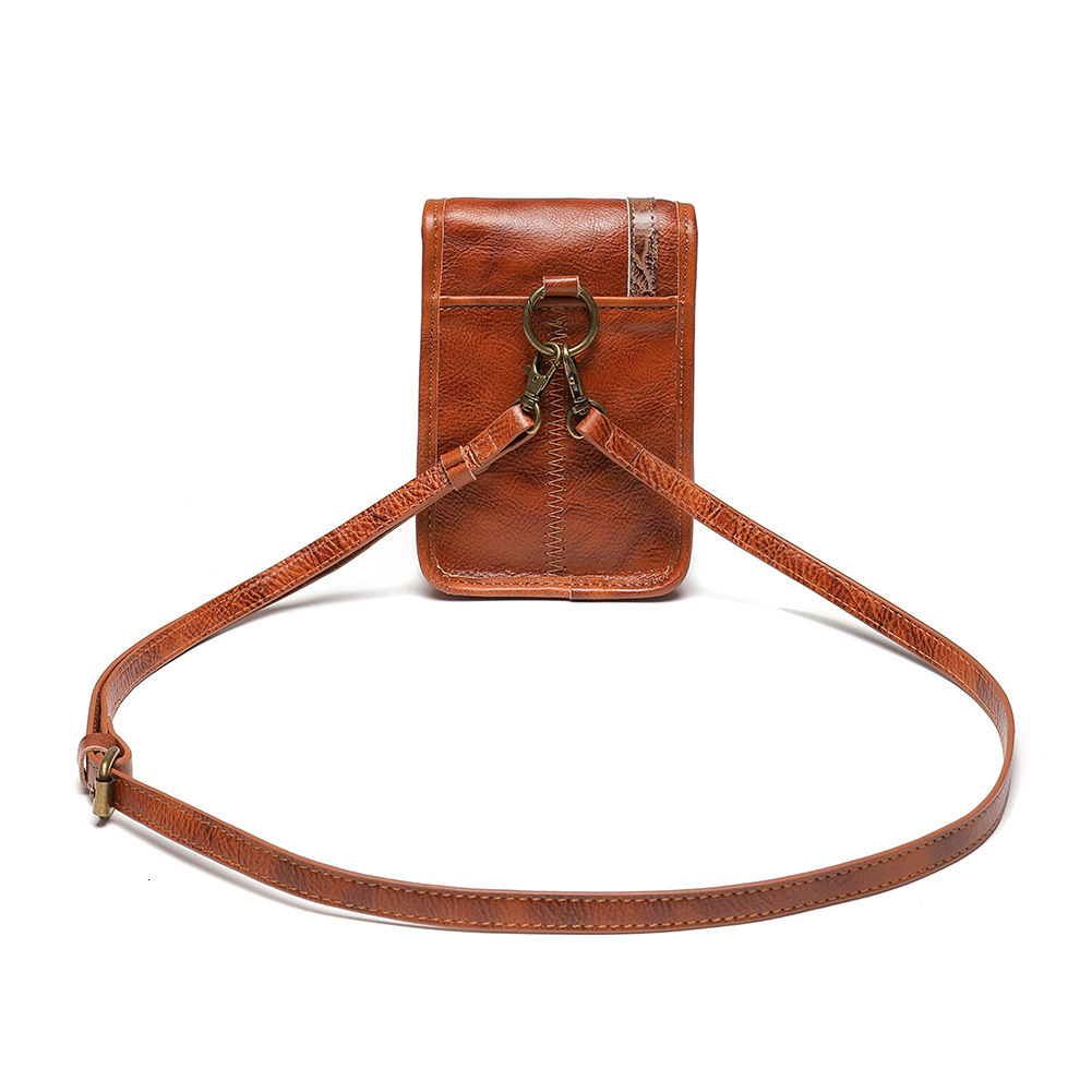Genuine Leather Top Layer Cowhide Phone Waist Women's Crossbody Small Square Bag ddmymoon