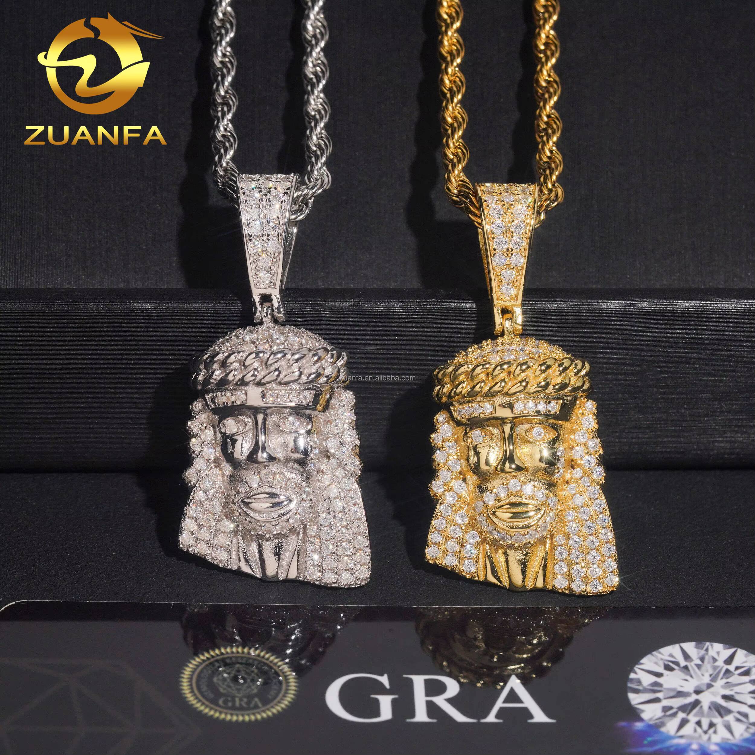 Pass Diamond Tester Drop Shipping Fashion Religious Jewelry Hip Hop 925 Sterling Silver VVS Moissanite Diamond Jesus Pendant