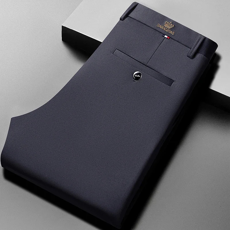 Plus Size 2942 Mens Summer Thin Business Casual Suit Pants Long Dress Men Elastic Straight Trousers Formal 250724