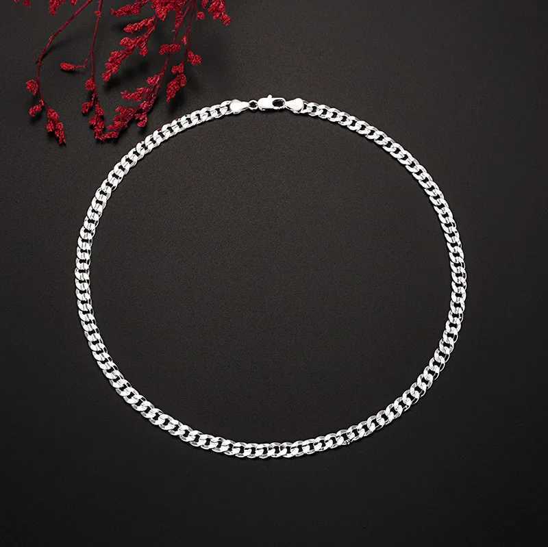 925 Sterling Silver Charm 7MM Chain Necklace for Women Men Fashion Party Wedding Accessories Jewelry Gifts XJ250708