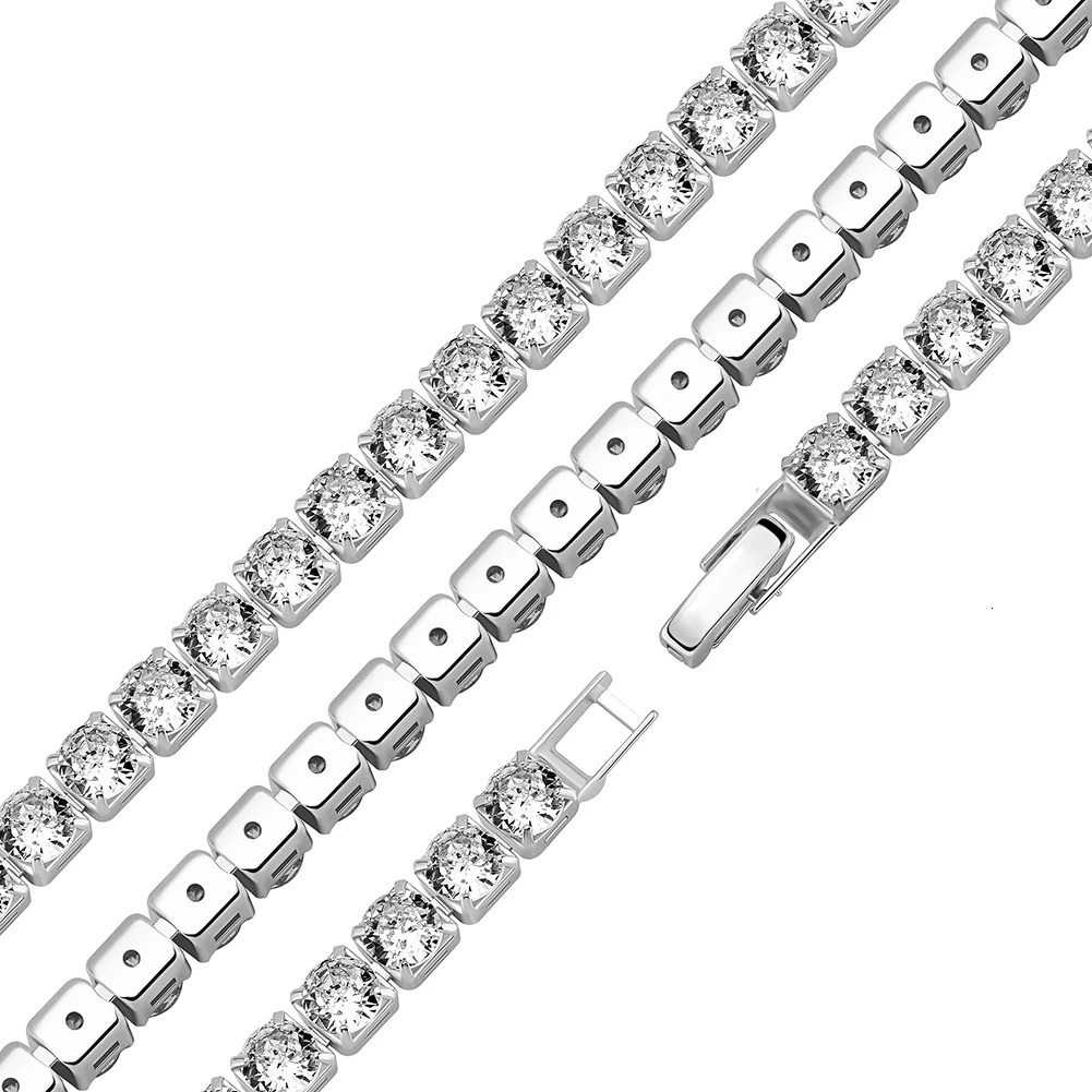 TOPGRILLZ Classic Micro Tennis Necklace 2.5-5mm Iced Out CZ Tennis Chain with Fold Over Clasp Hip Hop Jewelry For Party Gift 250722