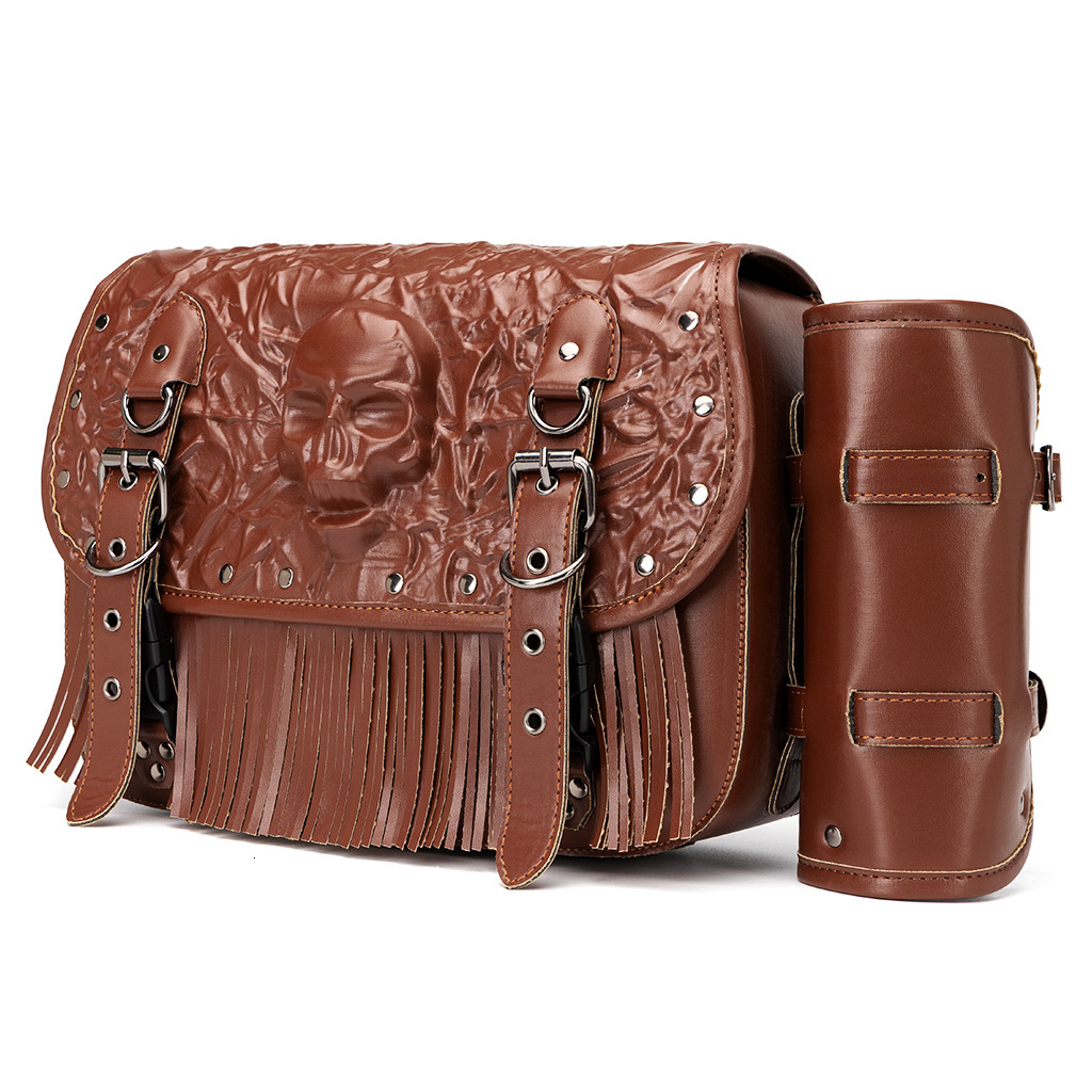 Motorcycle Enthusiast Gear Heavy Cruiser Harley Punk Skull Rivet Side Bag ddmymoon