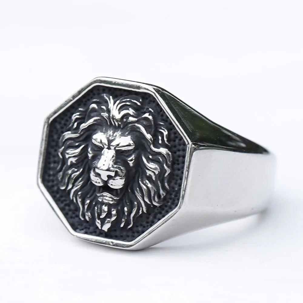 Detailed Stainless Steel 3D Lion Head Rings For Men Women Punk Trendy Domineering Vintage Animal Jewelry Gift 250723
