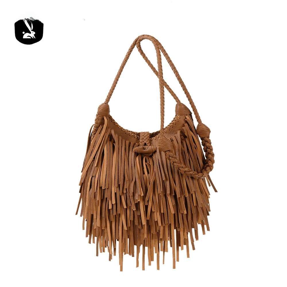 Designer Luxury Long Tassel Design Women Crossbody Bags Soft PU Leather Female Shoulder Weave Messenger Sling Bag Small Bolsa Feminina