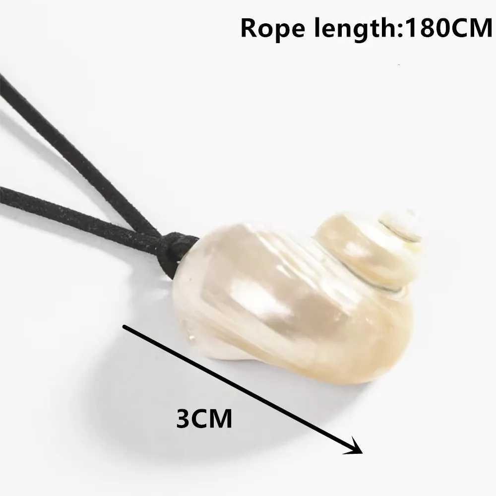 Handmade Seashell Pendant Necklace for Women Adjustable Black Rope Chain Choker Beach Jewelry Z250910