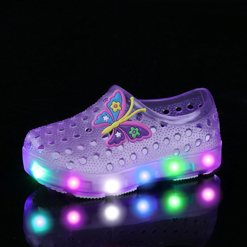 Garden Summer Car Kids LED Flashing Children's Sandals Baby Electronic Light Shoes