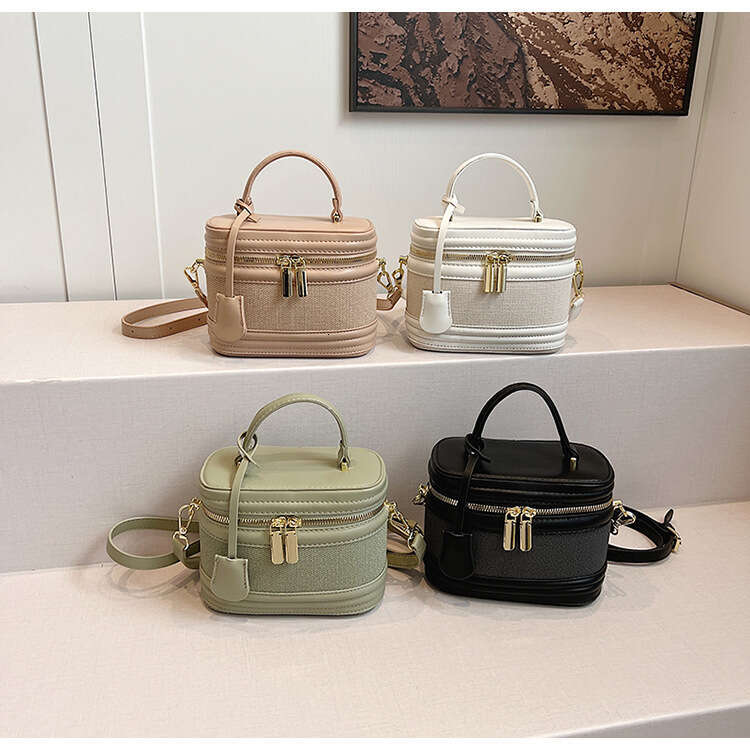 Fashion Color-Block Crossbody for Women 2025 Super Trendy New Handheld Bucket with Unique Design Niche Shoulder Bag