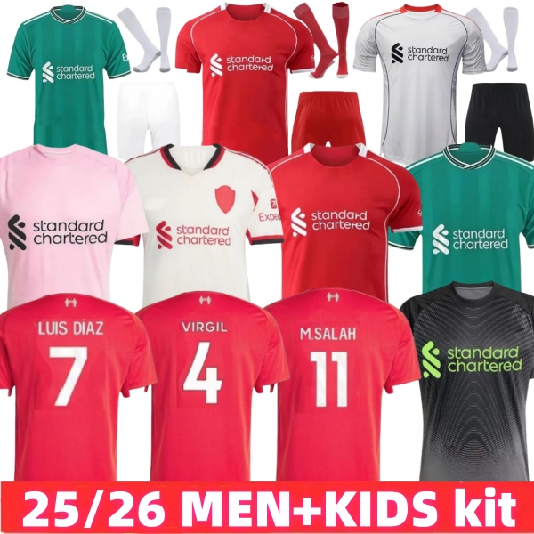 25/26 LFC Florian Wirtz MAC ALLISTER soccer jerseys 2025 2026 M.SALAH 11# LUIS DIAZ 7# VIRGIL 4# GAKPO DARWIN SZOBOSZLAI jersey fans football jersey Kids Kit S-4XL
