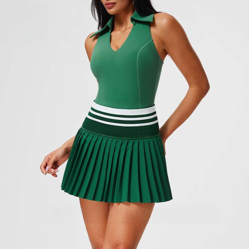 Cross-Border Sports for Women Summer Outdoor Casual Short Skirt Vest Running Fitness Yoga Tennis Wear with Chest Pad Top Two-Piece Set