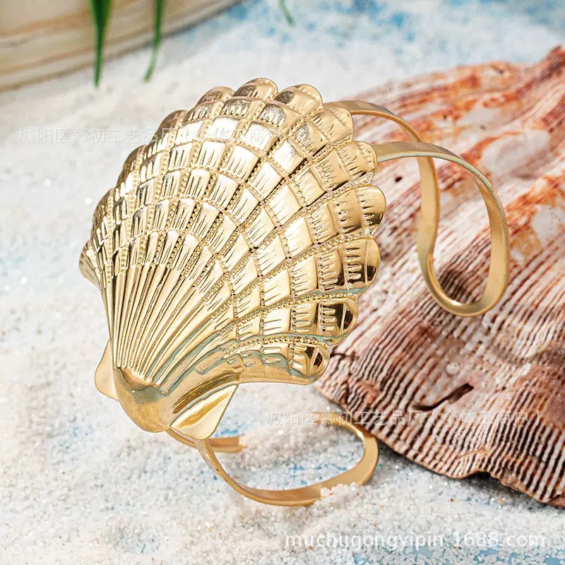 Women's Fashion Metal Starfish Shell Arm Ring Daily Commute Holiday Beach Style Bracelet