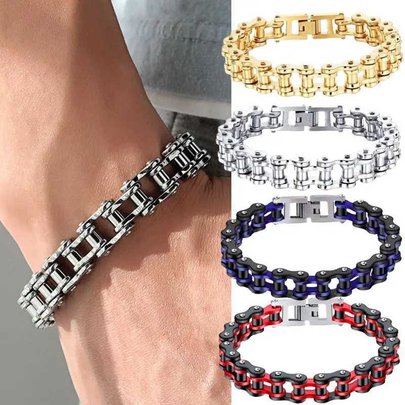 316L Stainless Steel Punk Rock Biker Bracelet for Men Fashion Jewelry Bike Bicycle Chain Jewellery Mens Stainless Steel Bracelet W250728