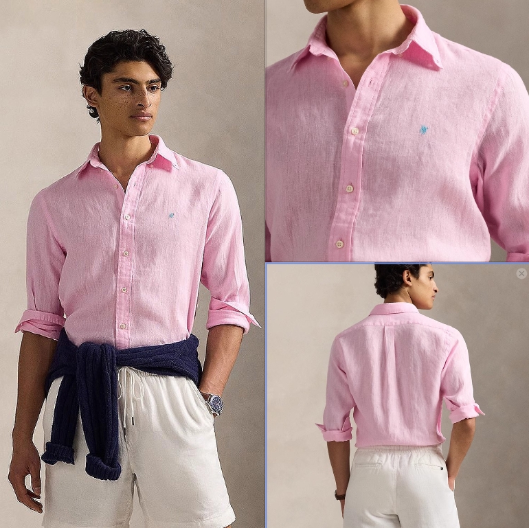 Men's Casual Shirts Mens Designer Long Sleeve Breathable Shirt Solid Color Basic Cotton Linen Tops Embroidery For Women