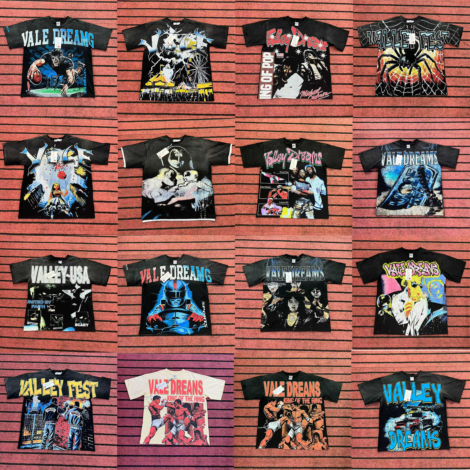 valley t shirt designer T-shirts For Men Women American fashion brand VALLEY sport short sleeved washed printed graphic tee hip-hop loose street summe N9xh#