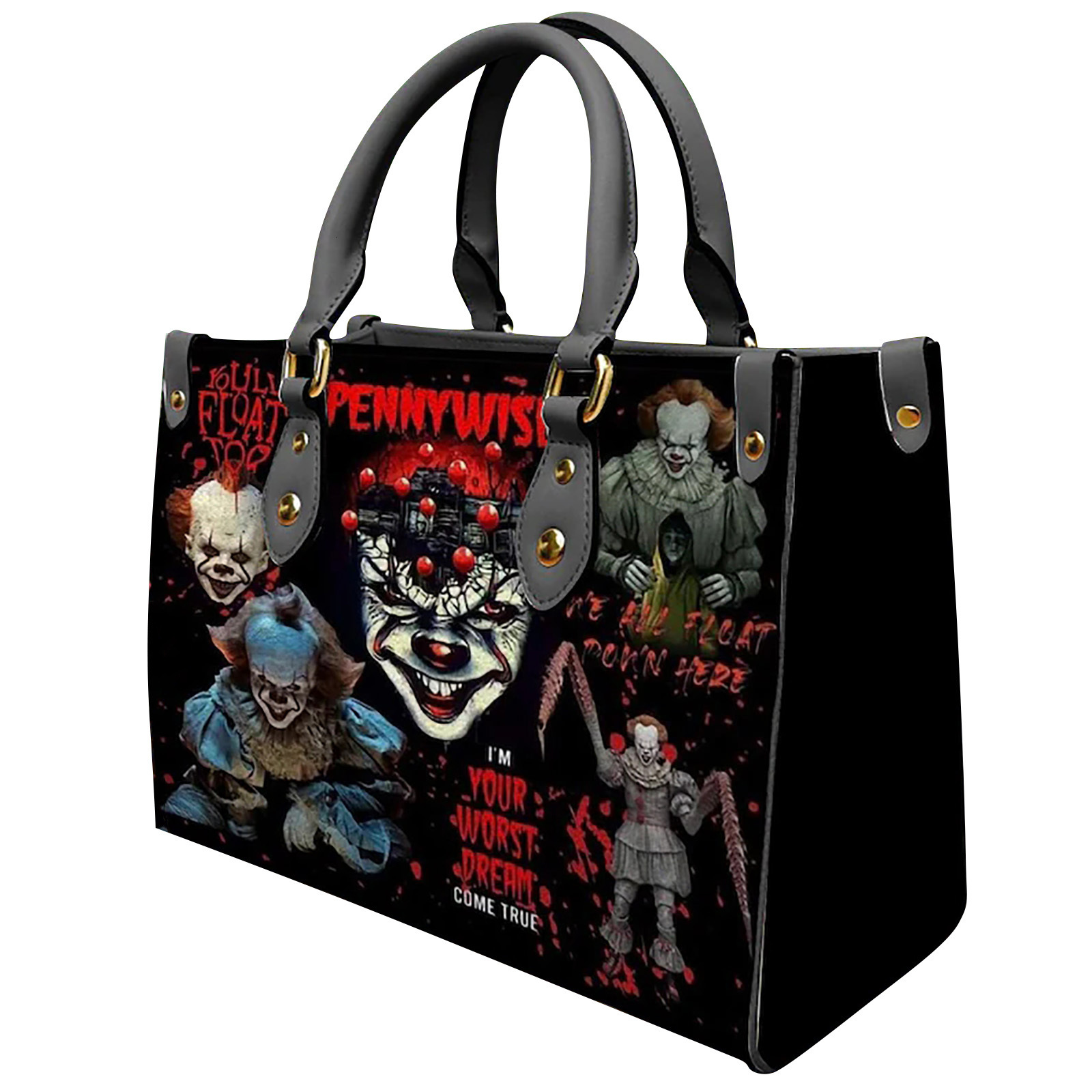 Designer oil painting bag Halloween Theme Women's Handbag PU Shoulder Leather Storage Bag Printed