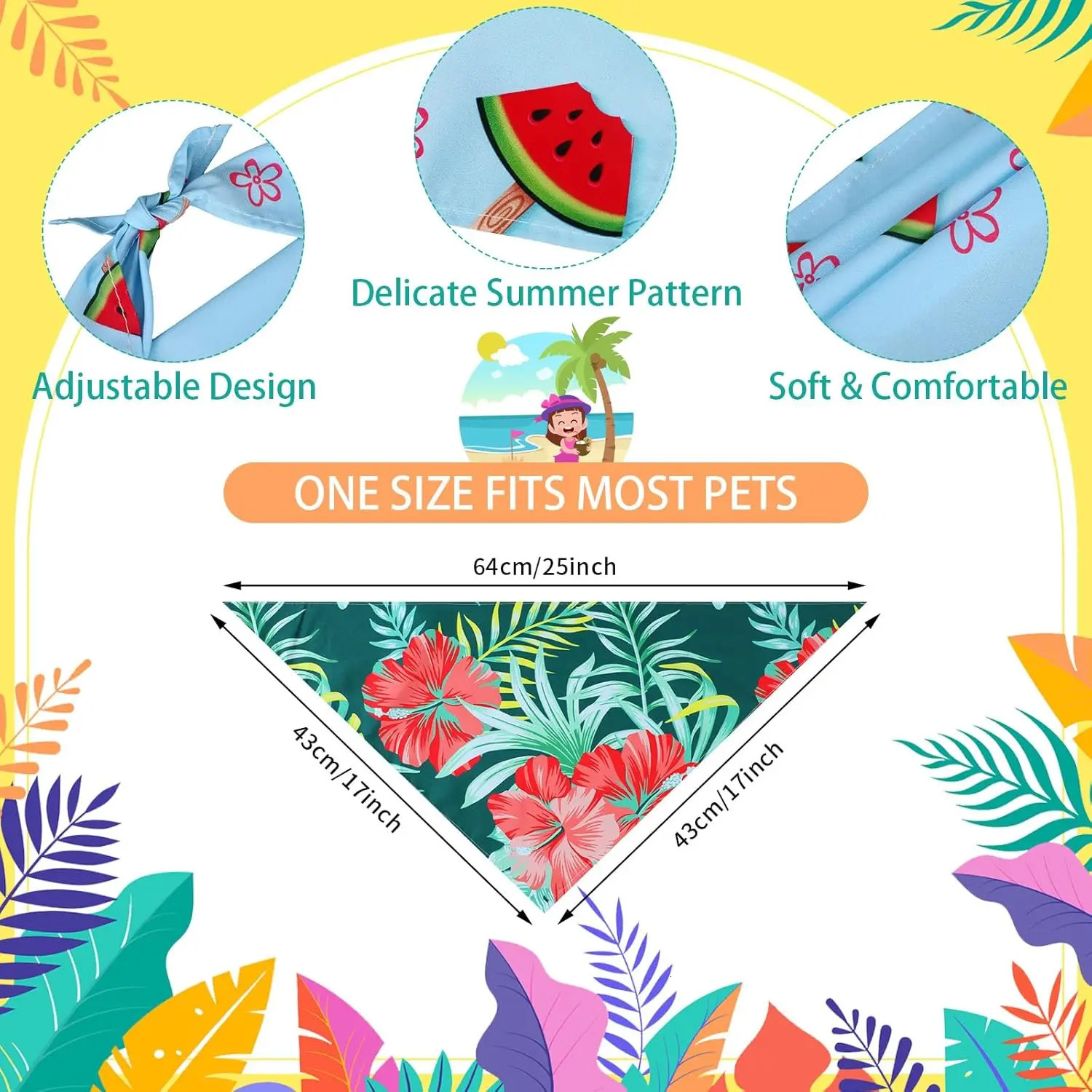 100Pcs Summer Beach Dog Bandanas Bulk Bibs Colorful Triangle Scarf Pet Bandana for Medium Large Dogs Birthday Costume Decoration 250729