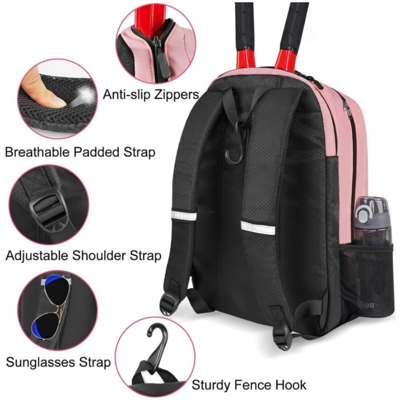 Tennis Racket Bag Sports Storage Bag with Separate Shoe Compartment Fashion Sports Travel Backpack for Tennis Badminton Rackets, Balls Sports