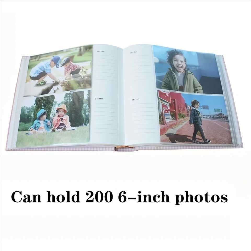Photo Album with Writing Space 4x6 Photos Hold 200 Family Baby Kids Cute Photo Album with Writing Space Z250729