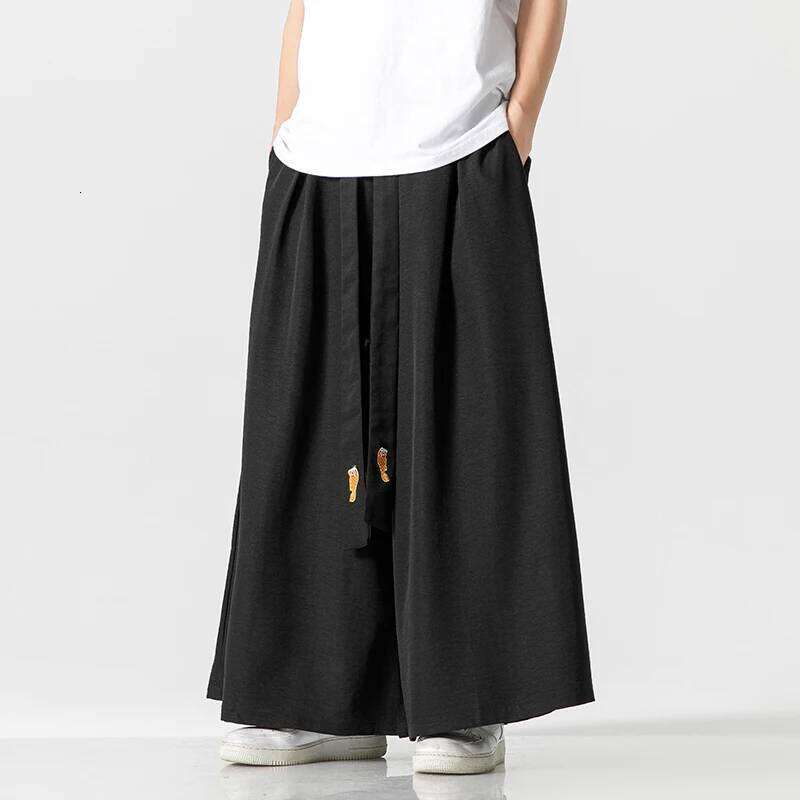 Designer Clothing 2025 Summer Mens Wide Leg Oversized Vintage Men Clothing Loose Ice Silk Casual White Pants Male Japanese Haruku Trousers