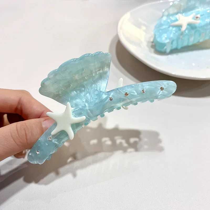YHJ Ocean Series Blue Shell Starfish Hair Claw New Summer Beach Claw Clip Trendy Hair Accessories for Women Gifts Z250729