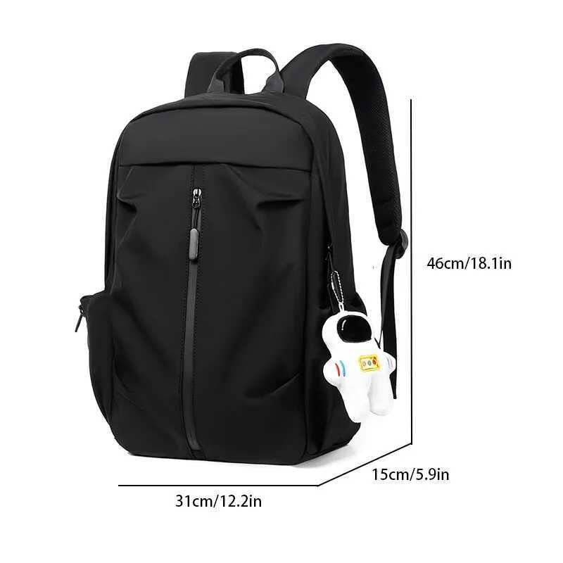 1 14 Inch Large Capacity Leisure Schoolbag Sports Simple Men And Women Universal Computer Backpack With Pendant S250728
