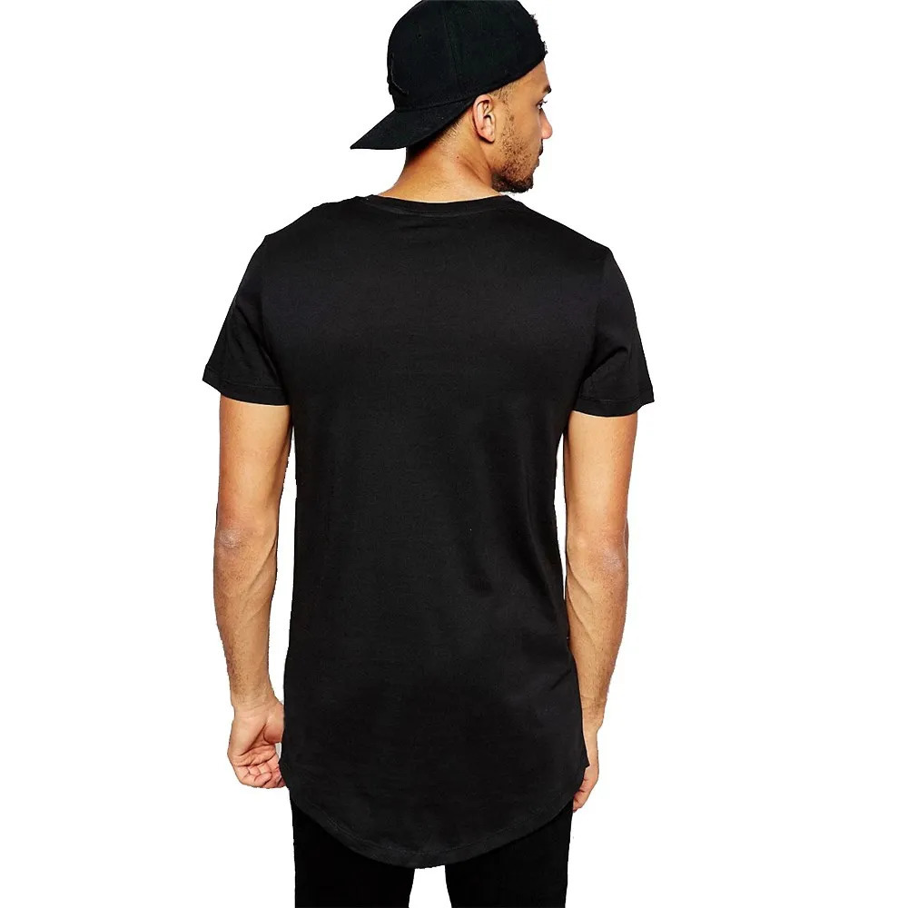 Cotton Streetwear Hip Hop Fashion T-shirts Extended Long Line T Shirt Cool Punk Swag Harajuku Rock Homme Tshirt TX145 R 250723
