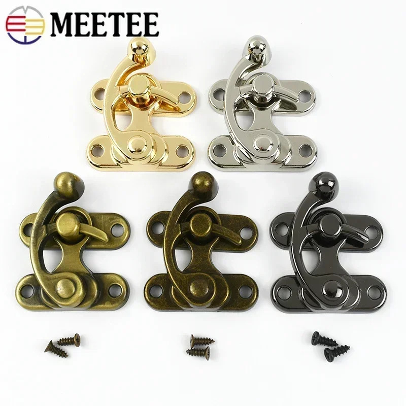 1-5Pcs 45X37mm Metal Bag Buckles Handbag PadLock Hasp Clasp Luggage Replacement Lock Jewelry Box Screws Toggle Accessories 250723