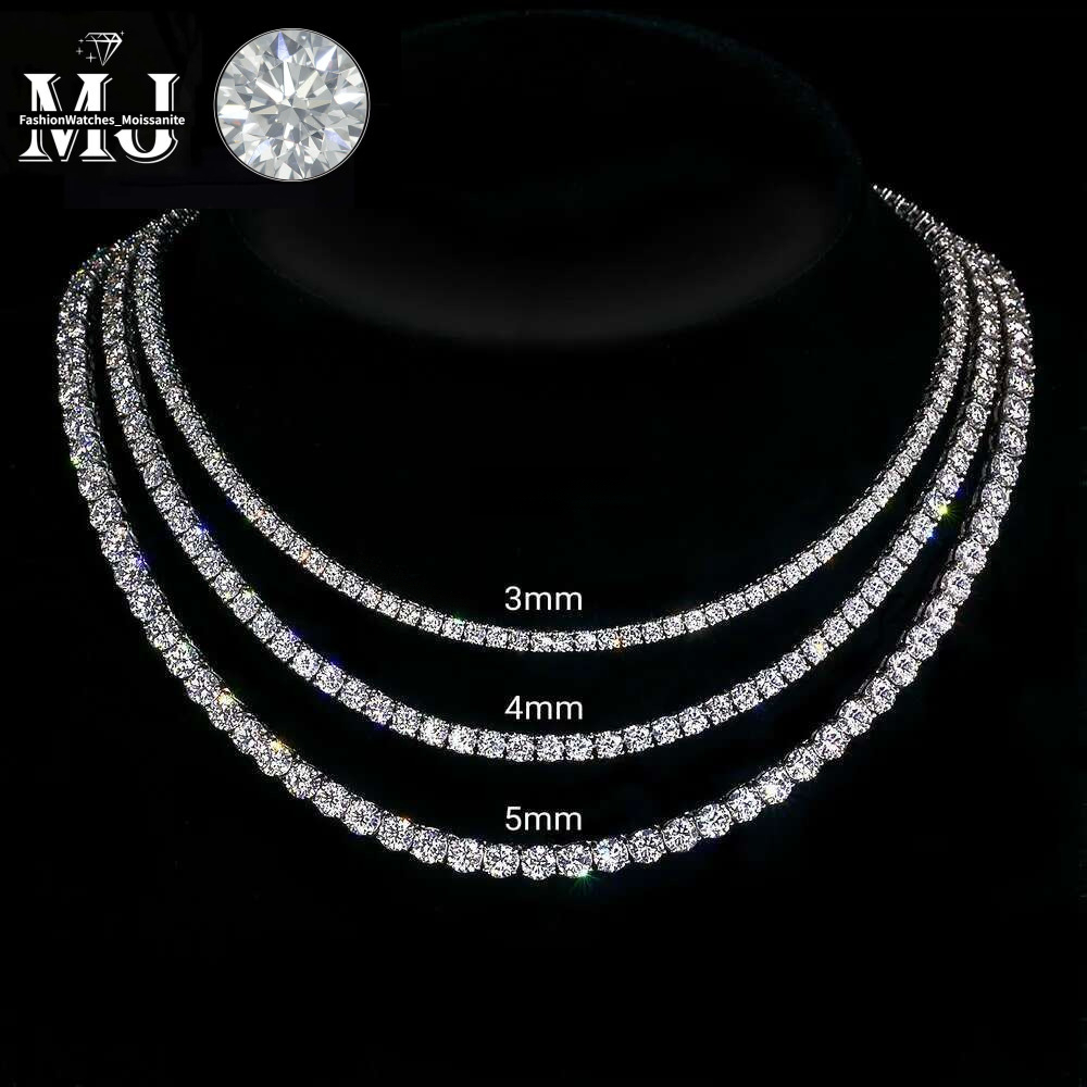 Most affordable Sier pass tester moissanite chain hip hop dia tennis necklace for men and women