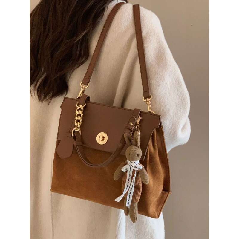 Maillard College Style Brown Backpack for Women 2024 New Spring Niche Designer Single Shoulder Bag