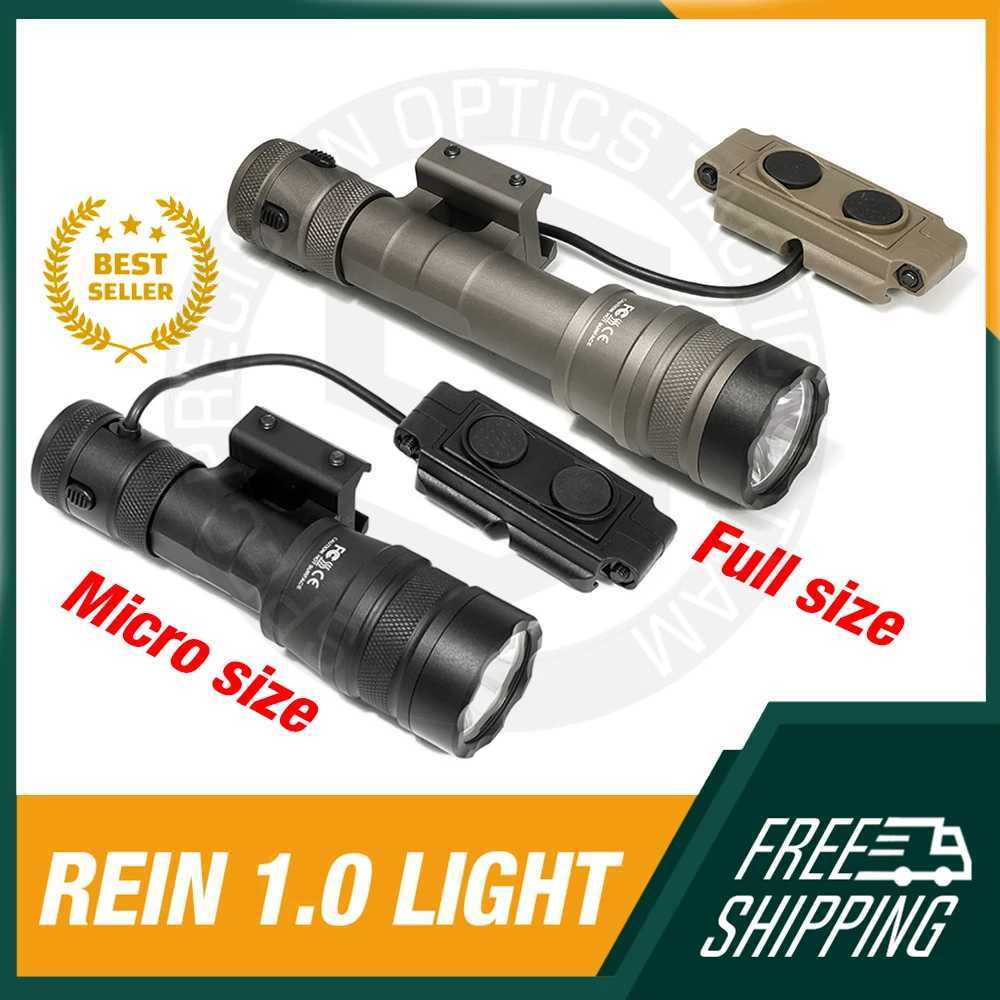 Metal Hunting Scout Light 1300 Lumens REIN 1.0 Flashlight Spotlight Dual Function Switch Fits 20MM Rail R250728
