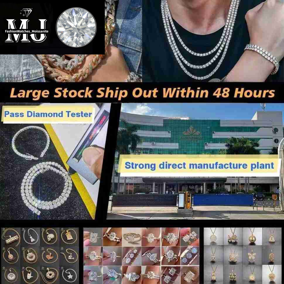 Designer necklaces for women fashion designer Pendant Necklaces Hip Hop Sier VVS Moissanite Dia Necklace Jewelry tennis chain