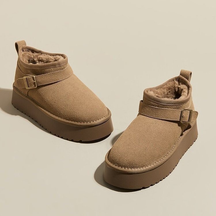 Hot New Free Shipping designer for womens boots khaki brown Seasonal new retro French fashion versatile thick soled casual cotton shoes