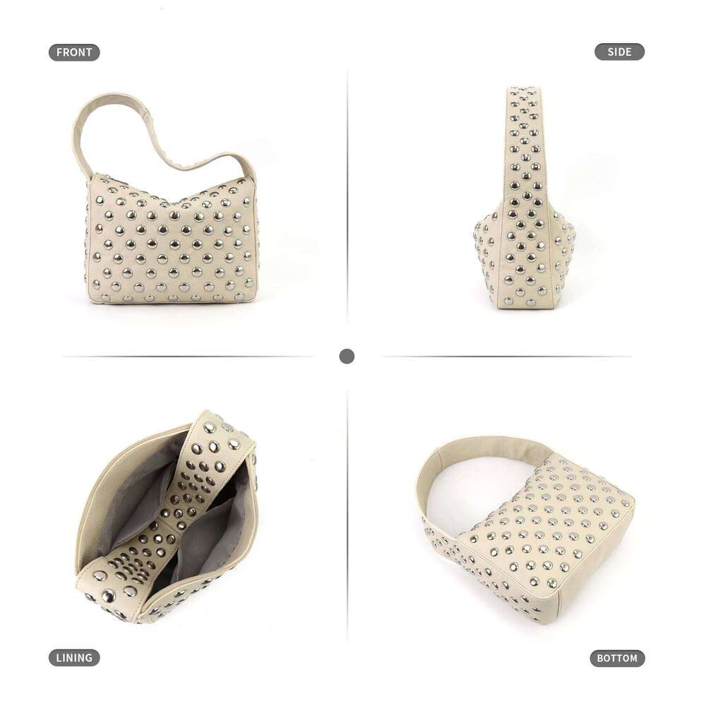 Women's Bags Designer Women's Bags Designer Studded Purses Y2k Shoulder Bag Punk Women Small Shouder Purse Vegan Leather Designer Handbags S