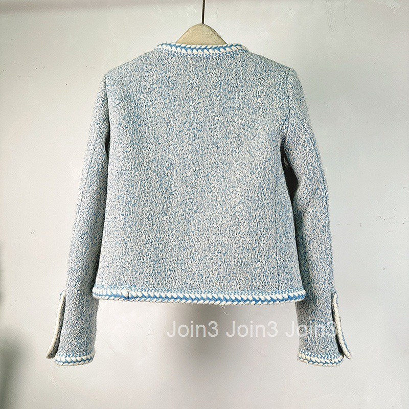 Autumn and Winter New French Simple Temperament Thick Tweed Small Fragrant Coat Short Womens Slim Fit Suit