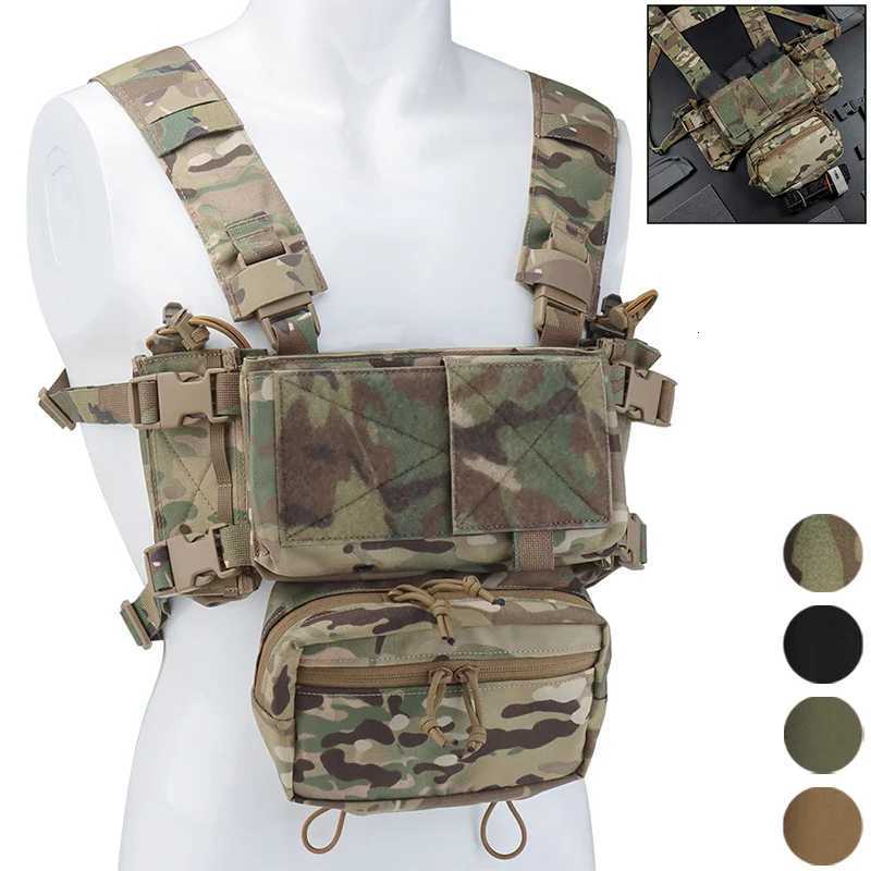 MK4 Compact Modular Chest Rig 500D Nylon 5.56mm Rifle Mag Pouch Zipper Closure Airsoft Tactical Harness System Z250728