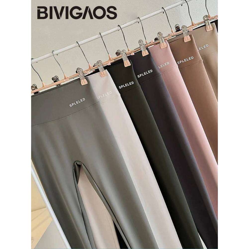 BIVIGAOS Summer Letters Ultra-Thin Shark Women High Waist Tight Fiess Seamless Sexy Sun Protection Leggings