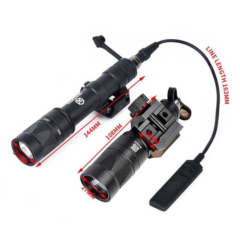 WADSN Tactical Metal M300 M300W Strobe Flashlight M600 M600W Scout Light Airsoft Hunting Weapon Light Fit 20mm Picatinny Rail XJ250728