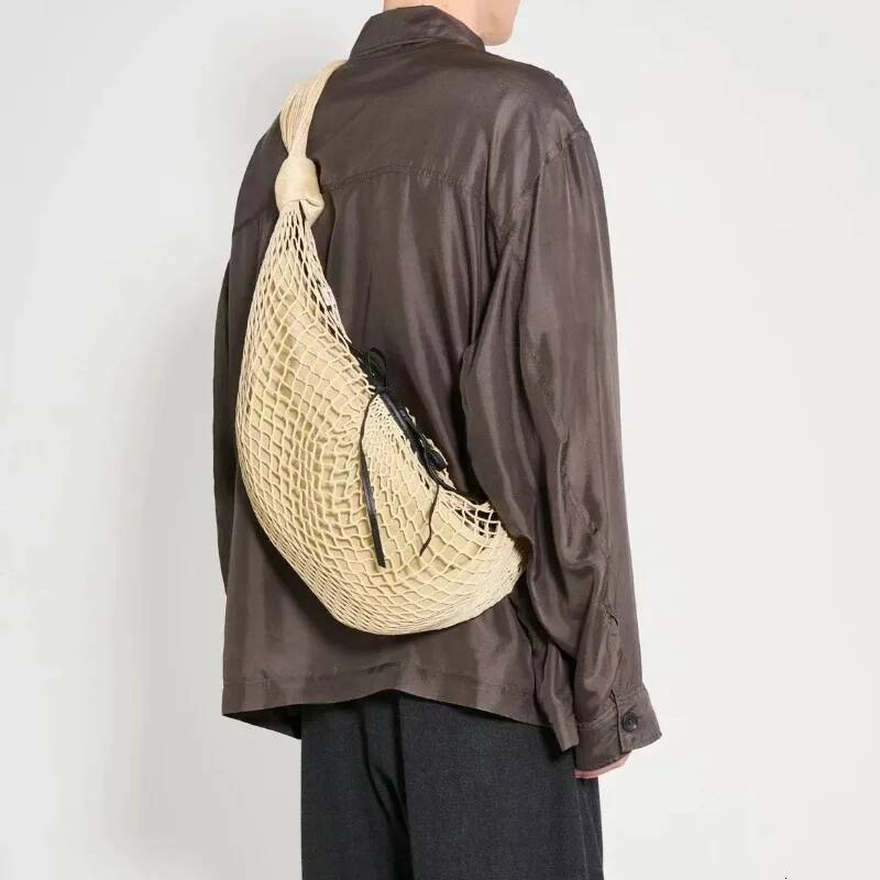 Lem Fortune Croissant Filt Bags for Women Designer Handbags Purses New in Mesh Hollow with Inner Pocket Shoulder high-quality