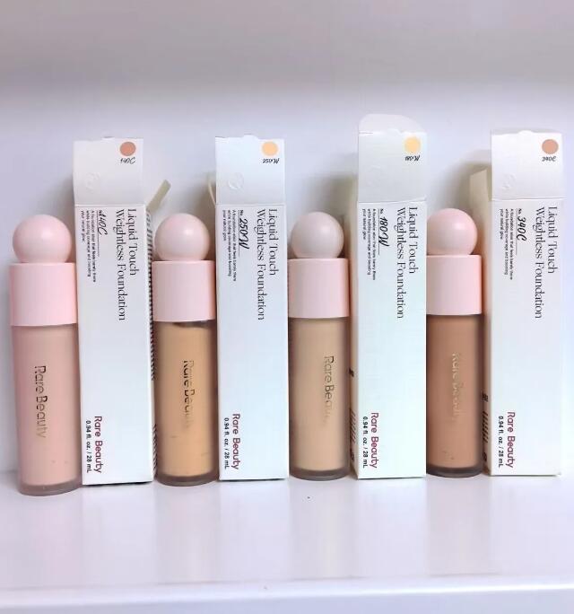 4 Colors Rare Beauty Face Foundation 28ml Liquid Touch Weightless Foundations Concealer Natural Moisturzing Face Makeup 250w 140C 180w 340C Makeup cos