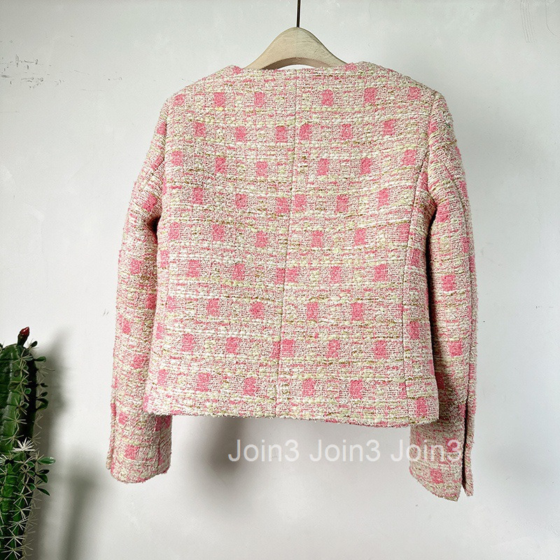 Autumn Winter New Fashionable Elegant Slimming Top Women Round Neck Single Breasted French Style Short Coat Women