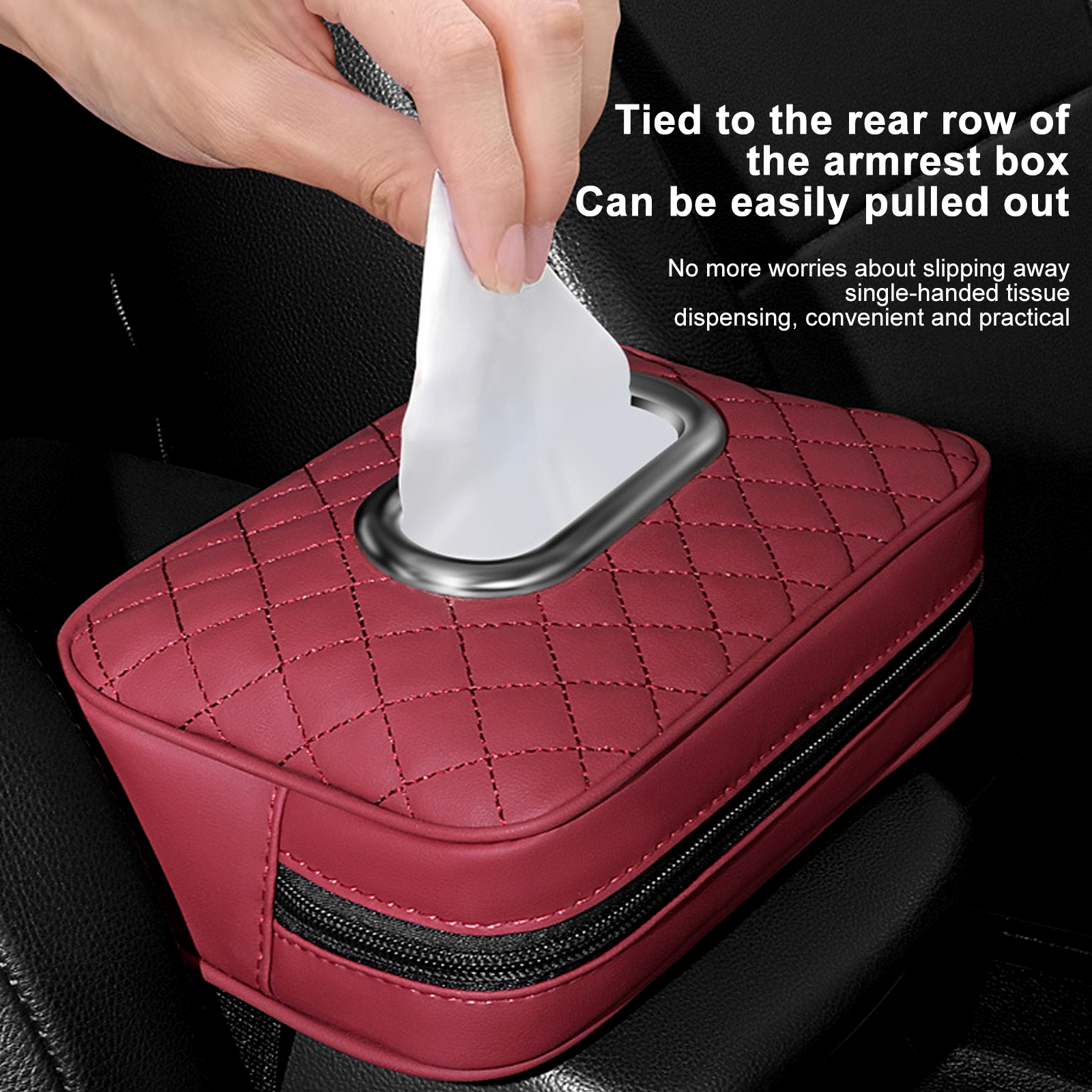 Car Tissues Holder,Tissue Box Holder for Car, Car Napkin Case, Hanging Paper Towel Clip, PU Leather Tissue Box, Paper Carton