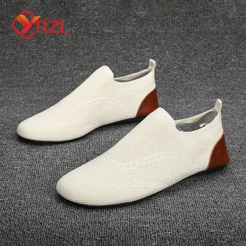 YRZL Loafers Men Soft Driving Moccasins High Quality Flats Male Walking Shoes Breathable Mesh Casual Loafers Slip on Mens Shoes 250724