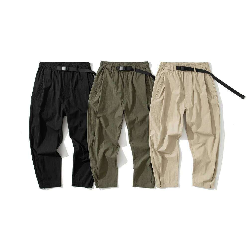 Japanese Streetwear Thin Quick Drying Baggy Cargo Men Clothing Outdoor Haruku Casual Trousers Korean Loose Trendy Pants 250726