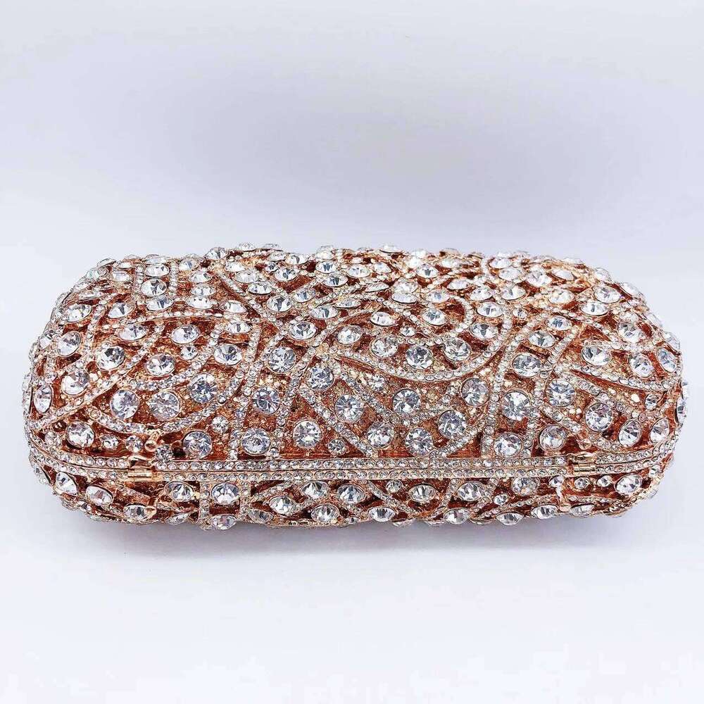 Women Hollow Out Dia Evening Wedding Party Banquet Crystal Clutch Rhinestone Dress Bag Designer Handbags